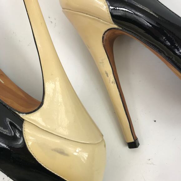 Dolce Vita Patent Leather Beige Black High Heels Shoes Womens Sz 6.5M - Picture 8 of 9